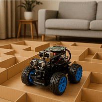 Raspberry Pi robot navigating a maze